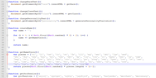 Image of Javascript code.
